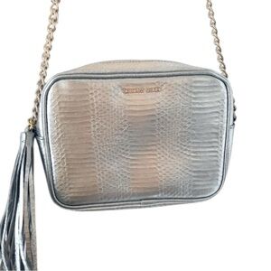 Victoria’s Secret Purse With Chain Strap Zipper and Tassel / Silver Gold Purse.